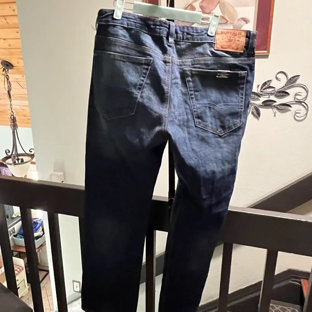 NWT Buffalo Blue Jeans Relaxes Straight Driven Stretch 34 x 32 #JTB024
